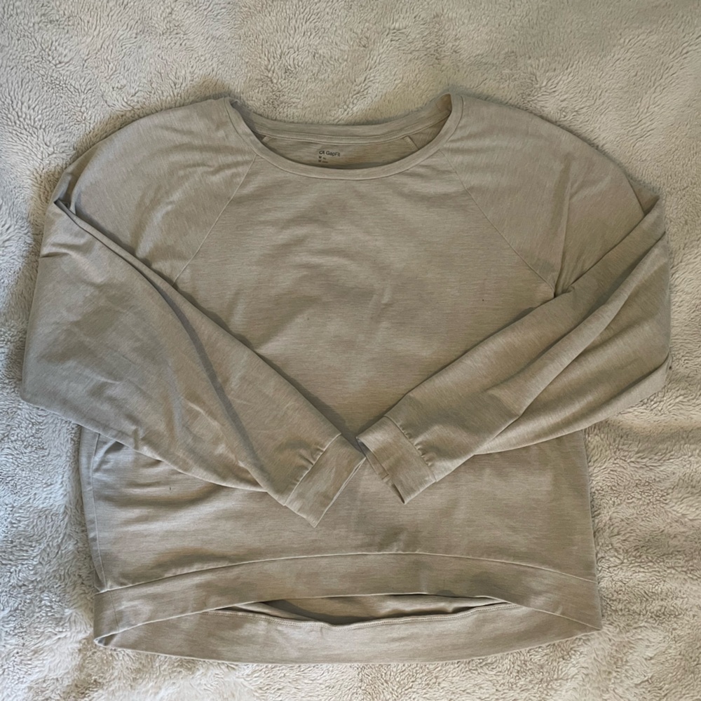 Beige GapFit Baggy Long Sleeve